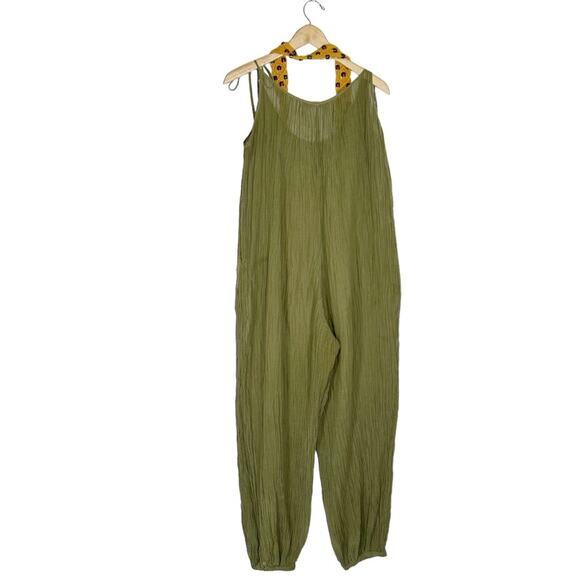 ZIMMERMANN Belted Crinkled Ramie and Cotton Blend Jumpsuit - Picture 5 of 11
